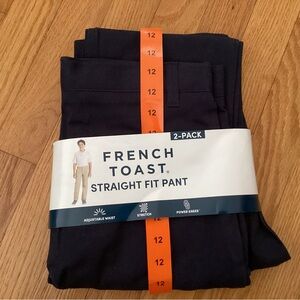 French Toast Black Straight Fit Pants 2-Pack NWT
